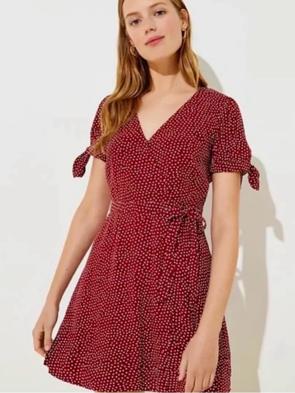 LOFT Red Polka Dot Romper